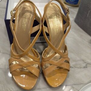 Stuart Weitzman Camel Strappy Heels